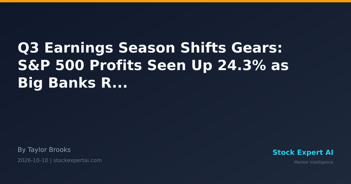 Q3 Earnings Season Shifts Gears: S&P 500 Profits Seen Up 24.3% as Big Banks Report