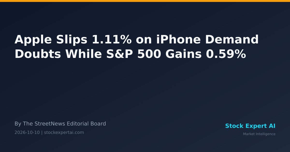 Apple Slips 1.11% on iPhone Demand Doubts While S&P 500 Gains 0.59%