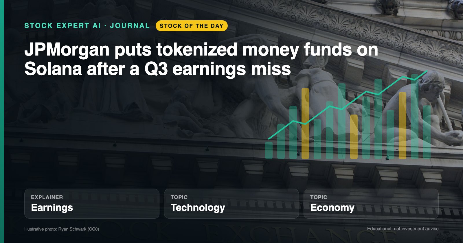 Data cover: JPMorgan puts tokenized money funds on Solana after a Q3 earnings miss